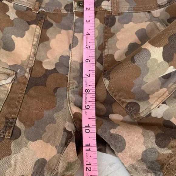 Anthropologie The Wanderer Utility Shorts Brown Olive Abstract Camo 28 - Picture 6 of 7